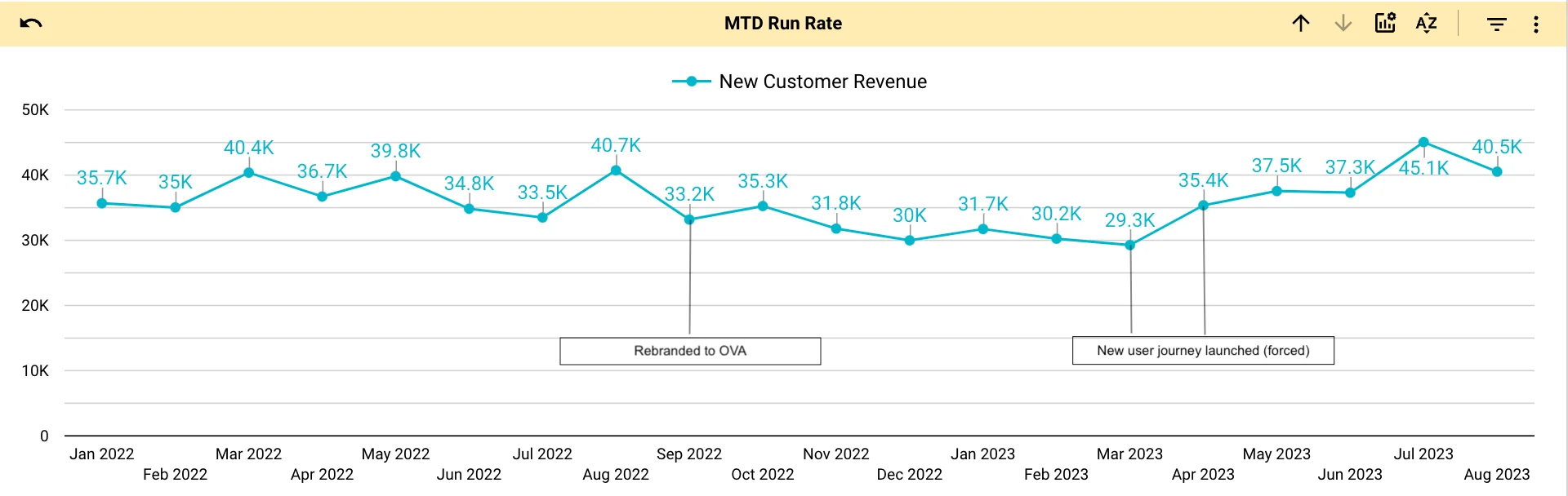 New Customer Revenue MoM